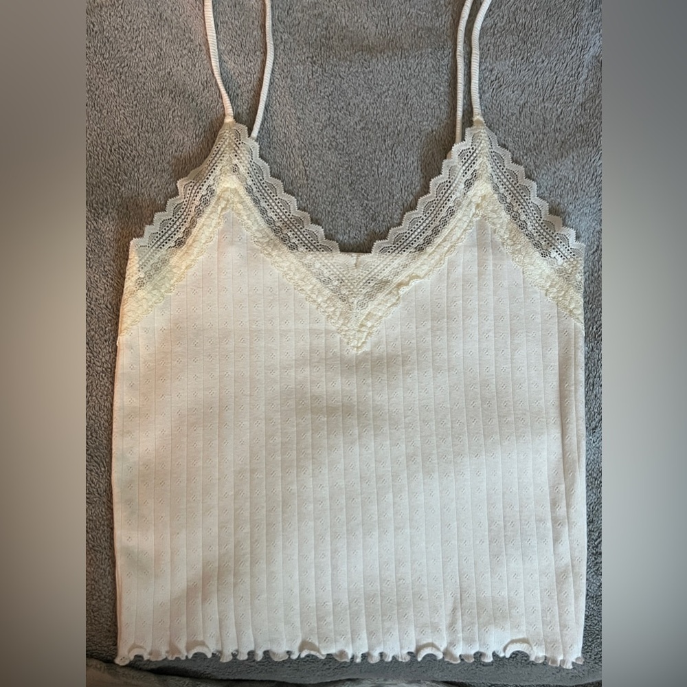 American Eagle Outfitters Cream Lace Trim Camisole